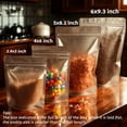 thumbnail image 5 of Matte Black Stand Up Clear Mylar Pack Heat Seal Zipper Bag Grocery for Zip Resealable Airtight Aluminum Lock Food Storage Pouches with Window (50, 6x9.3 inch), 5 of 5