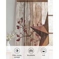 thumbnail image 6 of Vintage Texas Star Wooden Sheer Curtains 45 Inch Length 2 Panels Set for Living Room/Bedroom, Farmhouse Berry Country Kitchen Curtains Grommet Semi-Sheer Curtains Drapes Window Treatments 42"x45"x2, 6 of 7