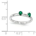 thumbnail image 4 of Sterling Silver Stackable Expressions 0.34 Ct. Created Emerald Two Stone Ring Size 7, 4 of 4