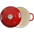 thumbnail image 3 of Olla de cocción lenta artesanal de hierro fundido esmaltado de 5 cuartos, redonda, color rojo, 3 of 5