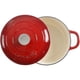 thumbnail image 3 of Olla de cocción lenta artesanal de hierro fundido esmaltado de 5 cuartos, redonda, color rojo, 3 of 5