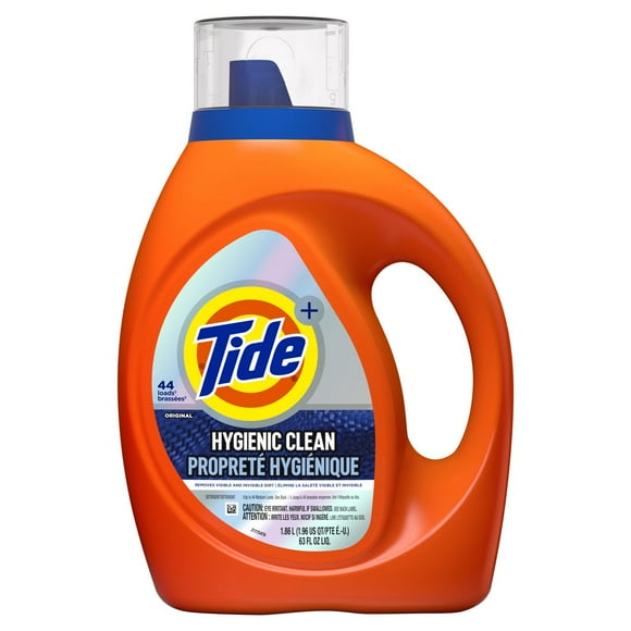 Tide Hygienic Clean Liquid Laundry Detergent, Original Scent, HE Compatible, 1.86L