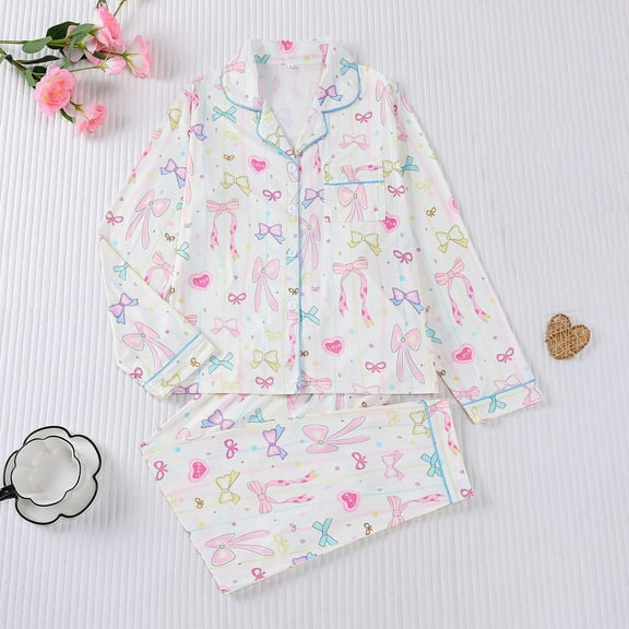 Vetsdori Womens Button up Pajamas Sets Casual Long Sleeve Nightwear Lightweight,2 Pieces Homewear Pajamas for Women Pj Sets