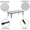 thumbnail image 4 of Flash Furniture 28"W x 47.5"L Rectangular Wave Collaborative Grey Thermal Laminate Activity Table - Height Adjustable Short Legs, 4 of 11