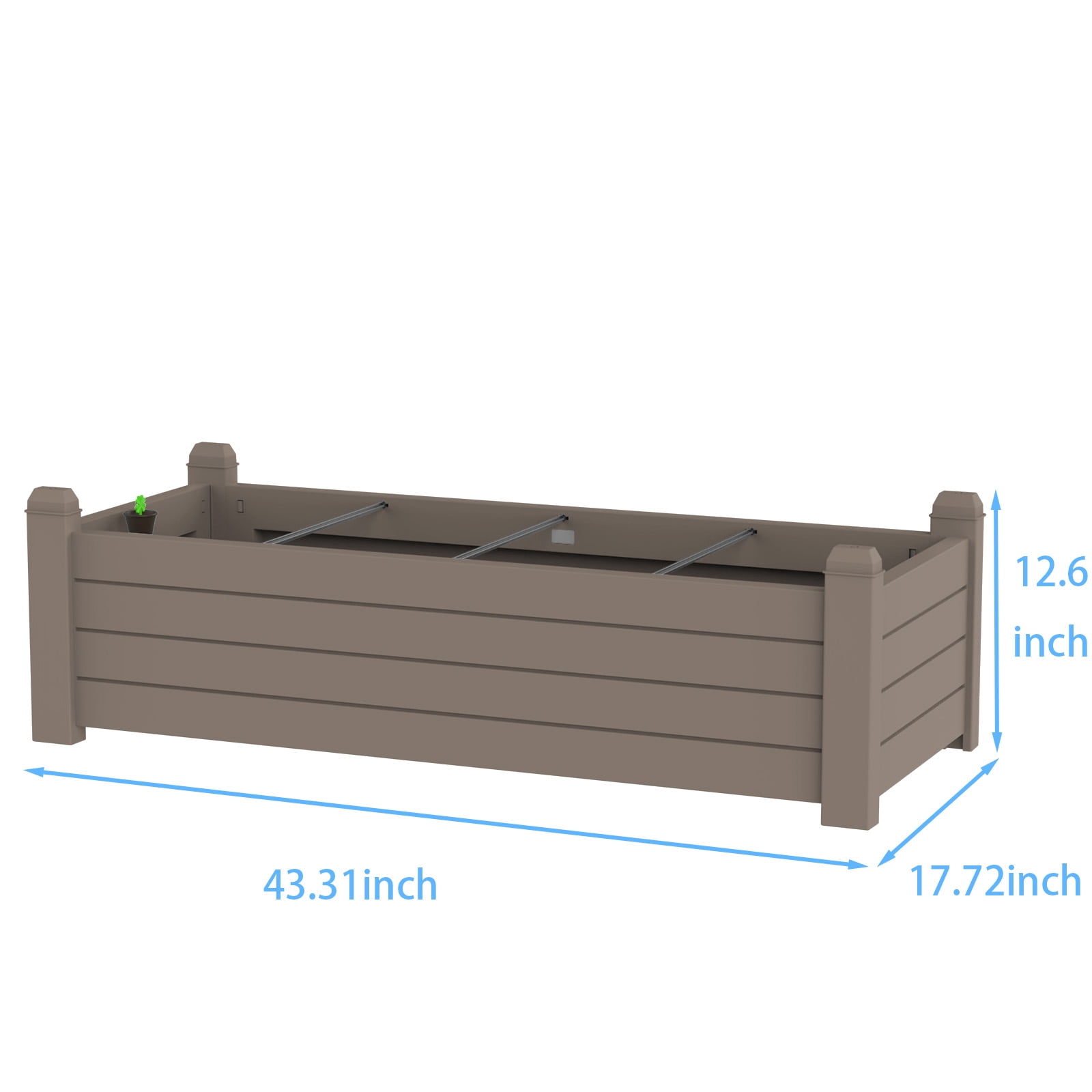 MINDYES Raised Garden Bed , Planter Raised Garden Boxes Outdoor, Raised Garden Beds for Vegetables 43.31*17.72*12.6 inch