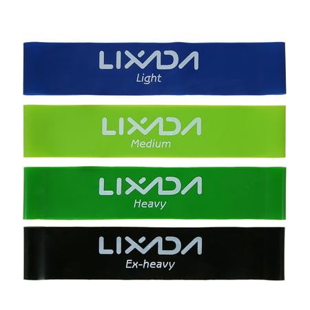 Lixada 4PCS Sports Exercise Resistance Loop Bands Set Elastic Booty Band Set for Legs and Strength (Best Leg Strength Exercises)