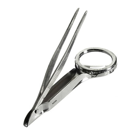 Grooming Kit Tweezer - Sharp Tip Tweezers with Magnifier Glass - Great for First Aid EMT Survival Kits