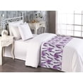 thumbnail image 2 of Ethnic Bed Runner, Splash Paints and Hippie Feathers Bohemian on Pale Mauve Backdrop Tribal Folk, Decorative Accent Bedding Scarf for Hotels Homes & Guest Rooms, Twin, Purple Eggplant, by Ambesonne, 2 of 3