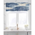 thumbnail image 2 of Blue Striped Kitchen Valances for Windows Farmhouse Linen Window Valance Curtain for Living Room Window Treatment Modern Minimalist Abstract Art Vintage Valance Rod Pocket Topper Drape, 42 x 12 Inch, 2 of 6