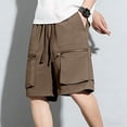 thumbnail image 6 of Khunlpohl Cargo Shorts for Men Big and Tall Loose Casual Elastic Waist Short Sweatpants with Pockets M-4XL, 6 of 7