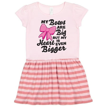 

Inktastic My Bows are Big But My Heart is Even Bigger Gift Toddler Girl Dress