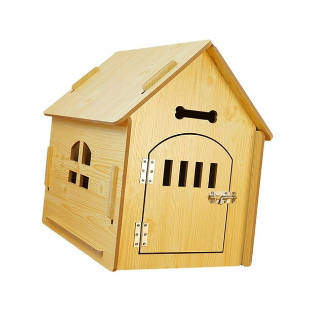Casa de madera para mascotas Yuyangstore jaula de madera transpirable para perros gatos cachorros 40cmx39cmx45cm