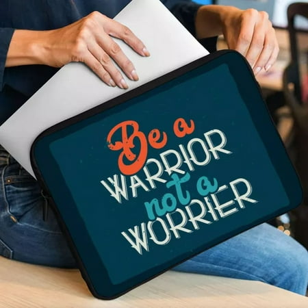 Be a Warrior Not a Worrier MacBook Air 14" Sleeve - Funny Laptop Sleeve - Printed MacBook Sleeve