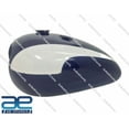thumbnail image 2 of Fits Triumph T140 Blue & White Paint Oil in Frame Fuel Petrol Gas Tank, 2 of 5