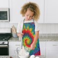thumbnail image 4 of Colorful Tie Dye Pattern Kids Aprons for Girls and Boys,Adjustable Neck Strap Toddler Aprons for Kids Cooking Baking, 4 of 6