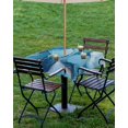 thumbnail image 4 of Fsddascl Marble Blue Outdoor Tablecloth - 60x60 Inch Square Dining Table Cover, Modern Aesthetics Abstract Impressionist Waterproof Outdoor Table Cloth with Umbrella Hole & Zipper for Picnic/Patio, 4 of 7