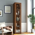 thumbnail image 2 of GAKMCIL Display Cabinet with Glass Doors and LED Lights, 5-Shelf Curio Storage Bookcase, Ample Space for Living Room, Dining Room, Home Decoration (15.75"* 15.75"* 70.87") (Walnut), 2 of 11