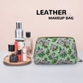 thumbnail image 4 of Green Gray Koala Print Makeup Bag, Large Capacity Travel Cosmetic Bag for Women Girls- Travel Toiletry Bag Leather Portable Waterproof Makeup Case Organizer with Handle, 4 of 4