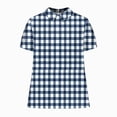 thumbnail image 4 of TOWMUS Linen Shirts Women Women's Summer Doll Neck Top With Print Short Sleeve Pullover Top Casual Shirts for Women Womens Tops Dark Blue, 4 of 4