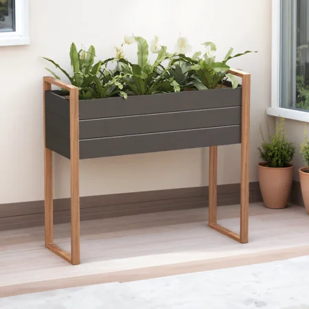 EVERITE Outdoor Patio Planter Box,Weather-Resistant Garden Plant Container for Flowers/Vegetables,Tall Version