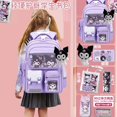 thumbnail image 3 of Mochila ligera de gran capacidad para niños de 1.º a 6.º grado de Sanrio Kuromi para estudiantes de primaria que reducen la carga, 3 of 5