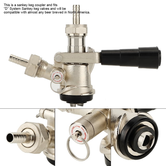 Acoplador de Barril Sankey de Acero inoxidable 304 Con de Bloqueo, Válvula de Alivio de Presión de 50psi, Esencia para el de Cerveza de Barril