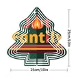 thumbnail image 2 of Stylish Metal Hanging Christmas Tree Wind Spinner - Festive Red Orange & Green Stripes with Flame Top - Perfect for Garden Decor, 2 of 7