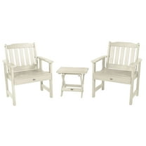 Highwood 3-pc Lehigh Garden Chair Set with 1 Folding Side Table - Outdoor, Eco-friendly, Synthetic Wood