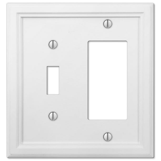 Amerelle Elly 2 Gang 1 Toggle And Rocker Composite Wall Plate White New Open Box Com - Elumina Decor Wall Plate White