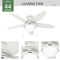 thumbnail image 5 of Hunter 44 inch Indoor Ceiling Fan with LED Light - White Ceiling Fan with Pull Chain, For Bedroom, Living Room, or Kitchen, Low Profile Mount, No Remote, 5 Blades - Lilliana 51224, Fresh White, 5 of 15
