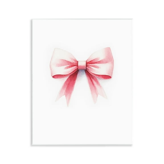 Stupell Industries Soft Fading Pink Bow Fashion Painting Unframed Art Print Wall Art, 11 x 14