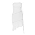 thumbnail image 4 of adviicd Robes pour Femmes pour Invitées de Mariage Robe pour Femme à Manches Longues Col Montant Froncée Fente Latérale Élégante Robe Maxi de Soirée Blanc,G, 4 of 4