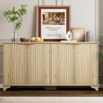 thumbnail image 3 of Garvee 61" Buffet Sideboard Cabinet with 4 Fluted Doors, Adjustable Shelves, Modern Farmhouse Coffee Bar Cabinet, Durable Kitchen Storage for Living Room, 3 of 8