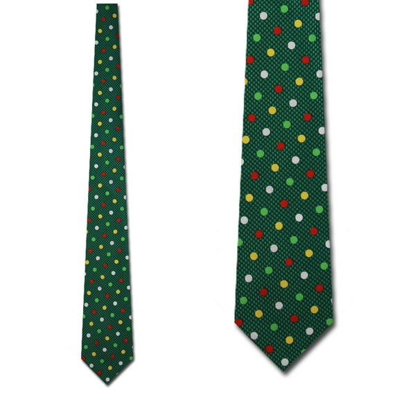 Polka Dots on Green Necktie Mens Tie
