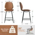thumbnail image 2 of Hommpa Counter Height Bar Stools Set of 4 with Back and Footrest 26" Faux PU Leather Bar Pub Chairs Metal Frame for Kitchen Island, 2 of 10