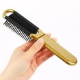 thumbnail image 7 of OPALESQUE Travel Hair Brush, 2 Pcs Folding Hair Brush with Mini Mirror, Compact Hair Brushes Hair Styling Tools for Gym, Trip, Purse, Swimming, Silver & Gold, 7 of 7