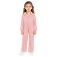 thumbnail image 2 of SiiRoh Boys Girls Jumpsuit Long Sleeve Cotton Coveralls Overalls for Kids Mechanic Uniform Dancewear Pink 16, 2 of 7