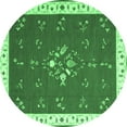 thumbnail image 1 of Ahgly Company Indoor Round Abstract Emerald Green Contemporary Area Rugs, 6' Round, 1 of 4