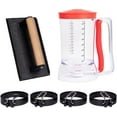 thumbnail image 1 of 6-Piece Griddle Breakfast Kit for Blackstone - Complete Set of Griddle Accessories Including Pancake Batter Dispenser, Bacon Press, and Egg Rings, 1 of 6
