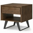 thumbnail image 5 of Lowry 22 inch Wide Solid Acacia Wood Modern Industrial End Table in Rustic Natural Aged Brown, 5 of 12