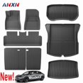 thumbnail image 2 of For 2025 Tesla Model 3 Highland Floor Mats TPE All Weather Front Rear Cargo Liner Mat, Waterproof Anti-Slip Mats, 2 of 7