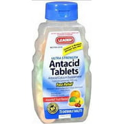Angle View: Leader Antacid Calcium Ultra Strength Chew Tablets Assorted Fruit 72 Ct