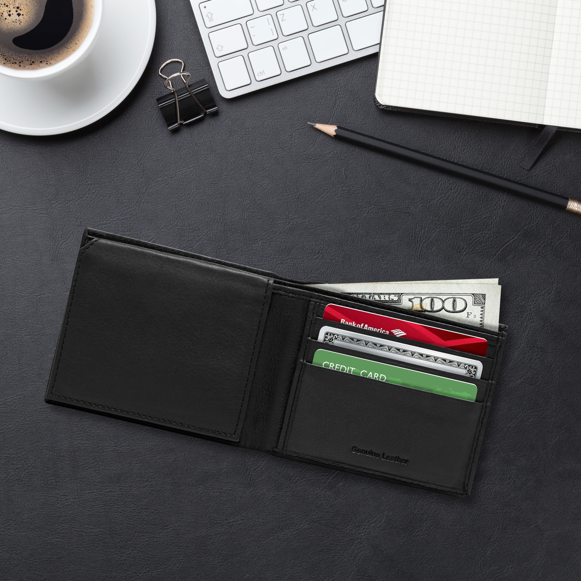 Access Denied Men's Slim Bifold Wallet, Black photo 4