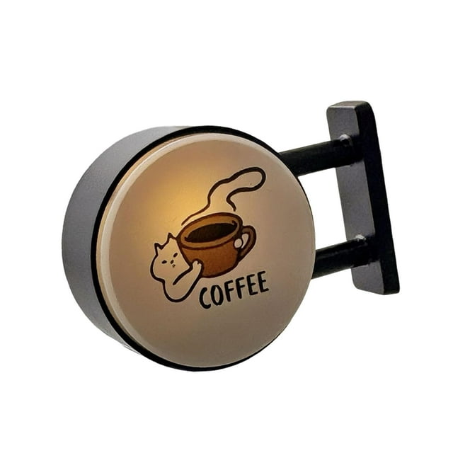 Bunblic Panneau Lumineux à Aimants pour Réfrigérateur, Panneau d'Angle à Café à DEL pour Entrée, Jardin, Cour Arrière, style A