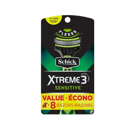 Schick Xtreme3 Sensitive Men's Disposable Razors, 8 Ct