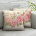thumbnail image 3 of MLJA Square Throw Pillow Covers Pink Floral Flowers with Polka Dots Pillow Cases Decorative for Home Bedroom Sofa Pillowcases Standard, 3 of 5