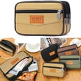 thumbnail image 2 of Portable Canvas Bag for Men Handbag with Layered Zipper and Large Capacity, 2 of 9