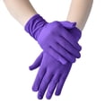 thumbnail image 3 of Adult Spandex Gloves,Short Stretchy Opera Gloves for Halloween Party Costume 1920s Flapper Accessories Purple, 3 of 4