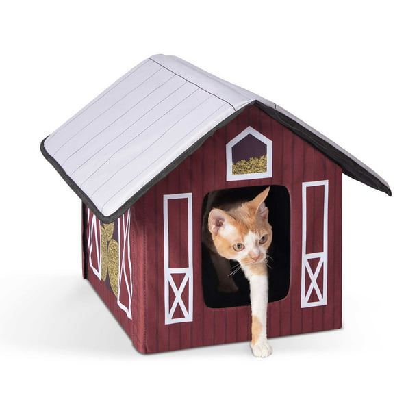 K H Pet S Outdoor Kitty House Cat Shelter Unheated Barn Design, Outdoor Cat Shed