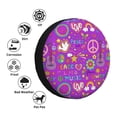 thumbnail image 4 of Rateoe Peace Love and Dove Flower Power Pattern Tire Cover Wheel Protectors Weatherproof Wheel Covers Universal Fit for Trailer Rv SUV Truck Camper Travel Trailers Accessories-14 inch, 4 of 6